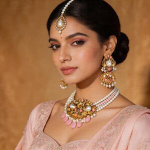 Luxury Pink Pearl Bridal Set