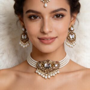 Luxury Pearl Kundan Choker Set