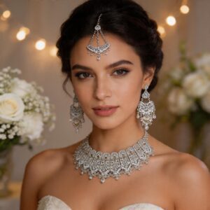 Premium Crystal Bridal Choker Jewelry Set