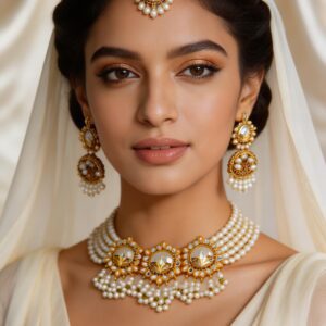 Pearl & Gold Bridal Jewelry Set