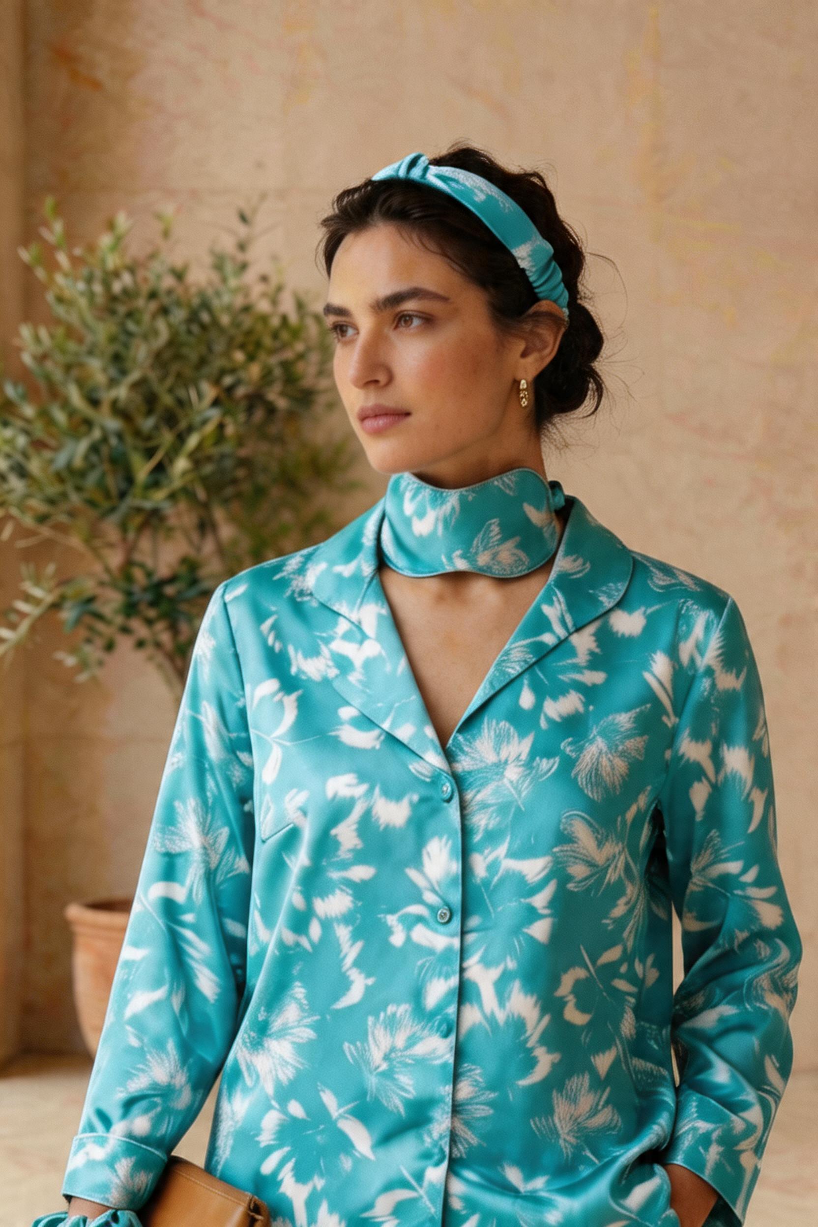 Comfort Aqua Floral Co-Ord Set