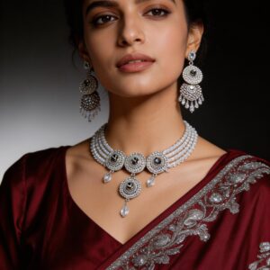 Elegant Silver Traditional Jewelry Set