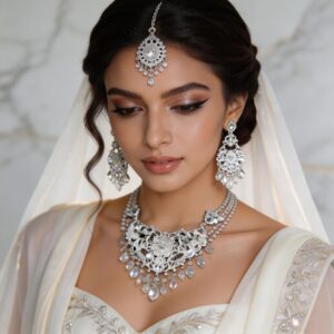 Luxury Silver Bridal Jewelry Set