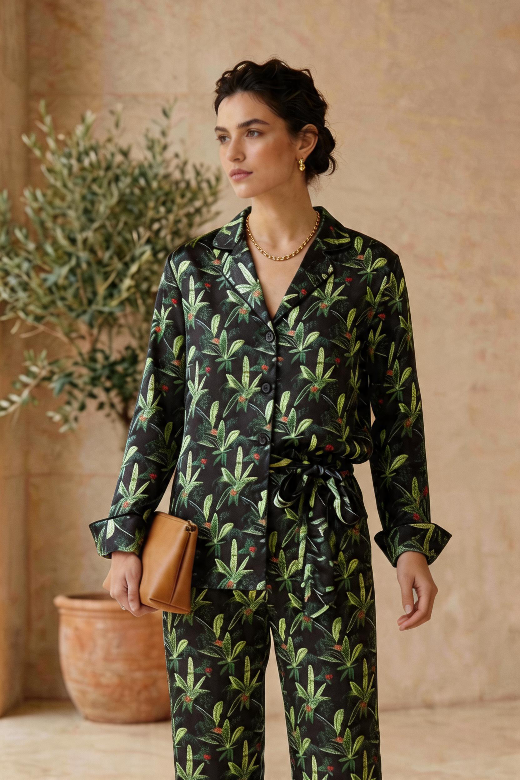 Black Botanical Co-Ord