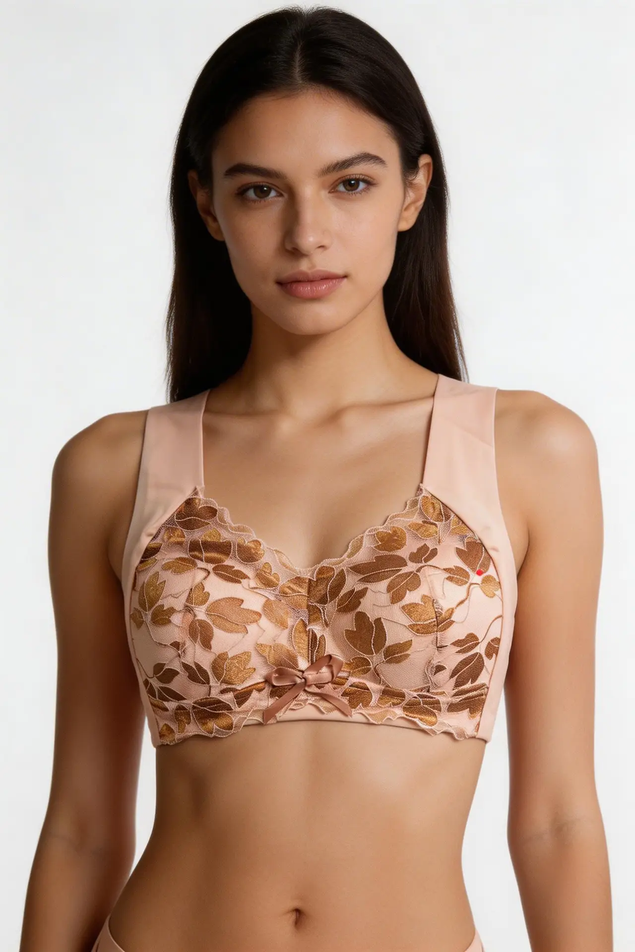 Comfort Nude Floral Lace Wireless Bra