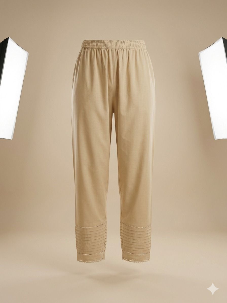 ✨ Chic Beige Pleated Hem Trousers – Everyday Grace by Trendsya ✨